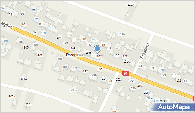 Przeginia, Przeginia, 116, mapa Przeginia