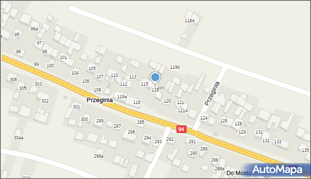 Przeginia, Przeginia, 118, mapa Przeginia