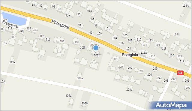 Przeginia, Przeginia, 302, mapa Przeginia