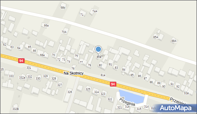 Przeginia, Przeginia, 80a, mapa Przeginia