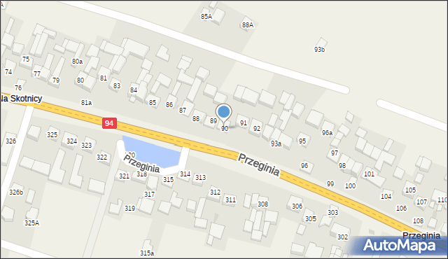 Przeginia, Przeginia, 90, mapa Przeginia