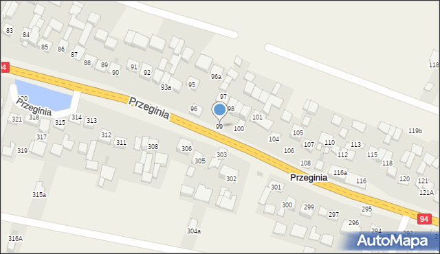 Przeginia, Przeginia, 99, mapa Przeginia
