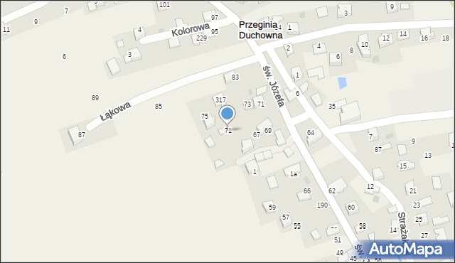Przeginia Duchowna, Przeginia Duchowna, 71, mapa Przeginia Duchowna