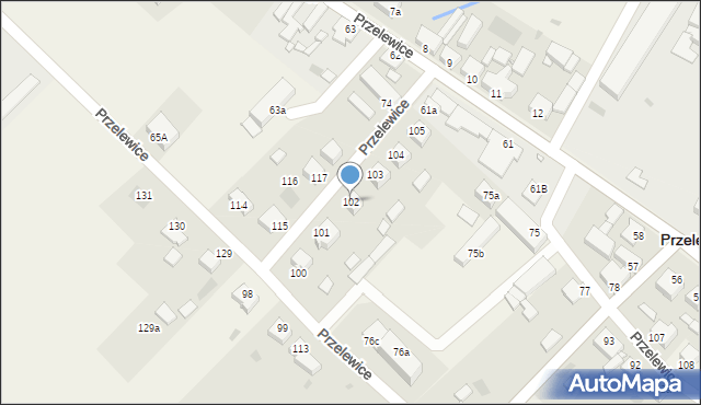 Przelewice, Przelewice, 102, mapa Przelewice