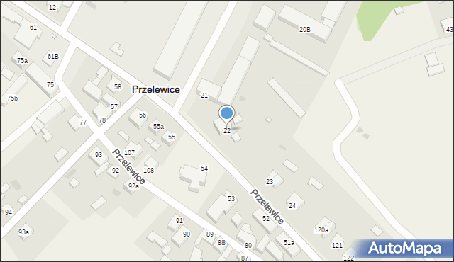 Przelewice, Przelewice, 22, mapa Przelewice
