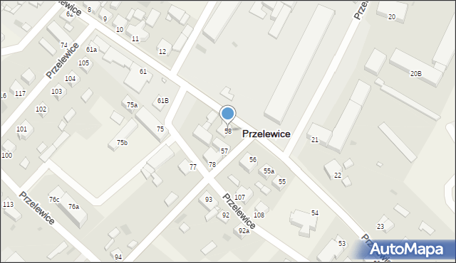 Przelewice, Przelewice, 58, mapa Przelewice