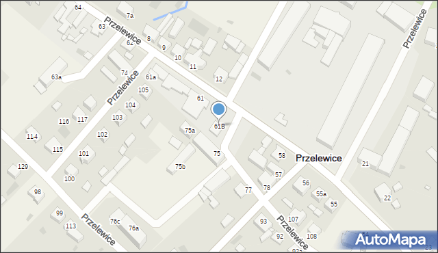 Przelewice, Przelewice, 61B, mapa Przelewice