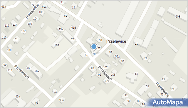 Przelewice, Przelewice, 78, mapa Przelewice