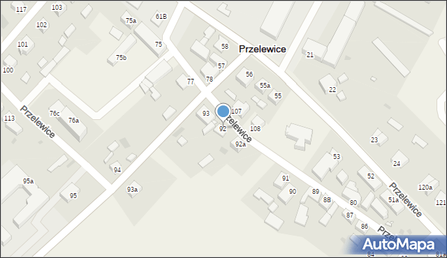 Przelewice, Przelewice, 92, mapa Przelewice