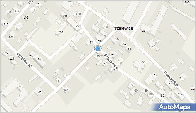 Przelewice, Przelewice, 93, mapa Przelewice