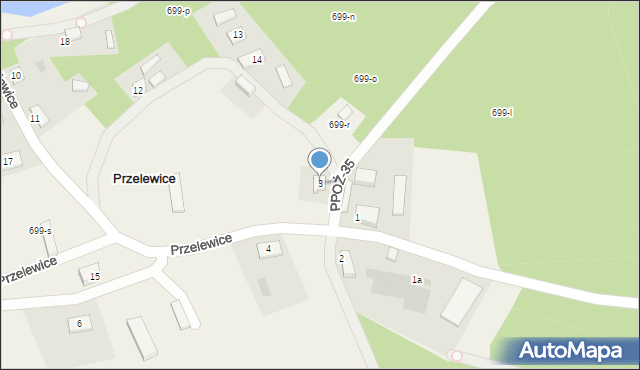 Przelewice, Przelewice, 3, mapa Przelewice