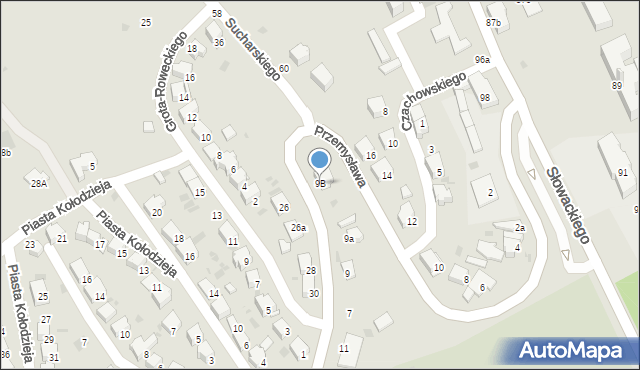 Przemyśl, Przemysława, 9B, mapa Przemyśla