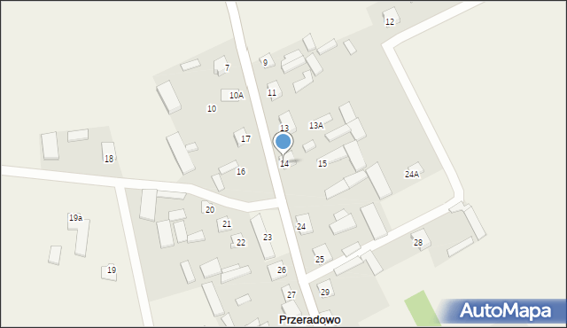 Przeradowo, Przeradowo, 14, mapa Przeradowo