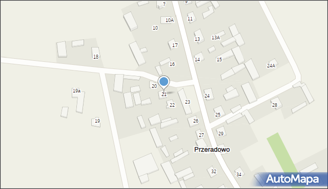 Przeradowo, Przeradowo, 21, mapa Przeradowo