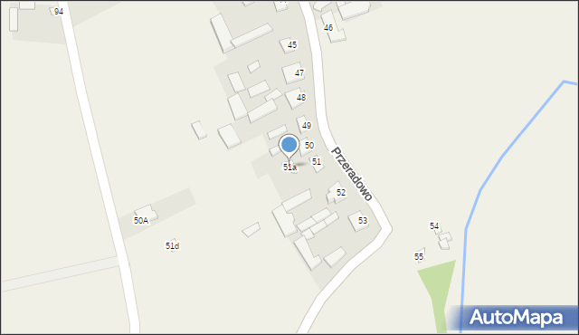 Przeradowo, Przeradowo, 51a, mapa Przeradowo