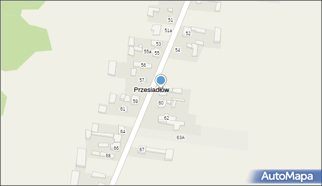 Przesiadłów, Przesiadłów, 58a, mapa Przesiadłów