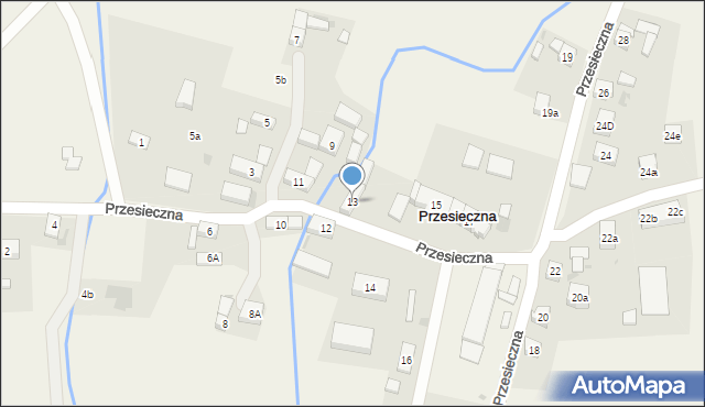 Przesieczna, Przesieczna, 13, mapa Przesieczna