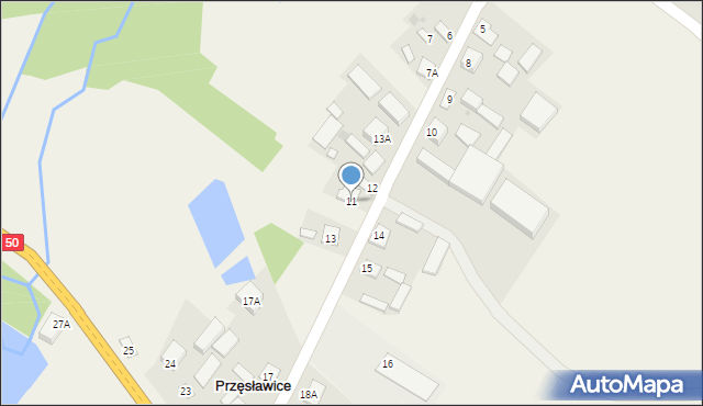 Przęsławice, Przęsławice, 11, mapa Przęsławice