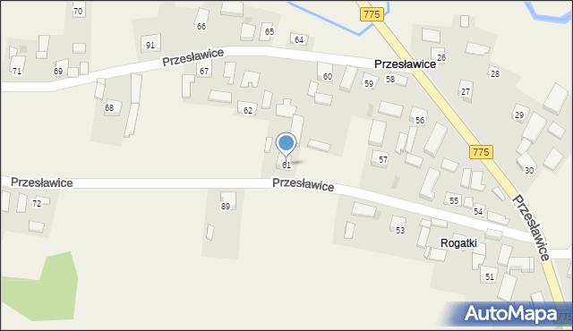 Przesławice, Przesławice, 61, mapa Przesławice