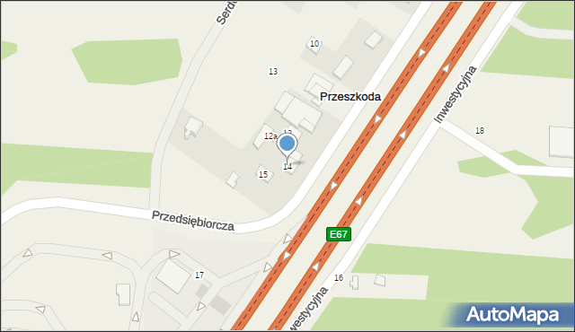 Przeszkoda, Przeszkoda, 14, mapa Przeszkoda