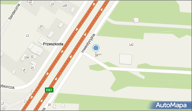 Przeszkoda, Przeszkoda, 18, mapa Przeszkoda