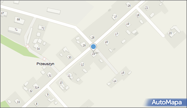 Przeuszyn, Przeuszyn, 13, mapa Przeuszyn