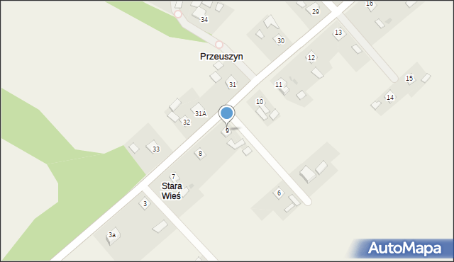 Przeuszyn, Przeuszyn, 9, mapa Przeuszyn