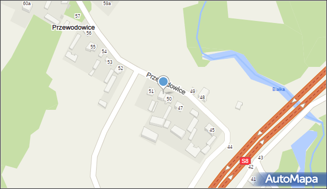 Przewodowice, Przewodowice, 50a, mapa Przewodowice
