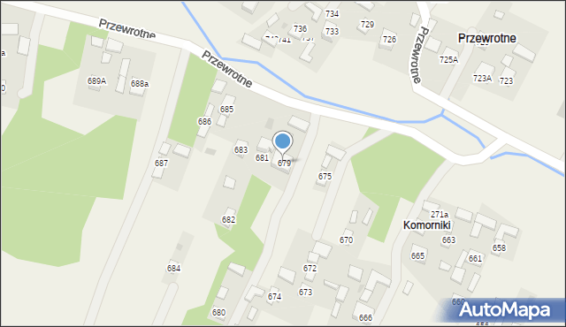 Przewrotne, Przewrotne, 679, mapa Przewrotne