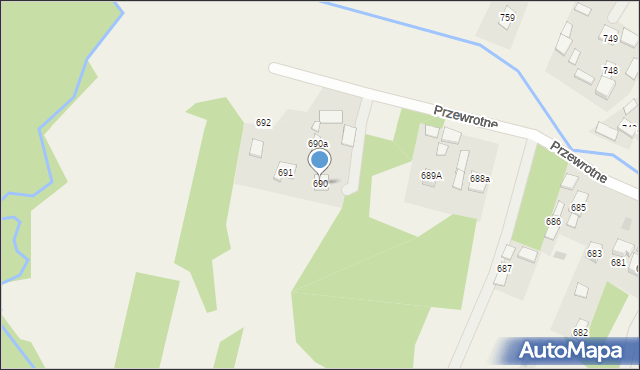 Przewrotne, Przewrotne, 690, mapa Przewrotne