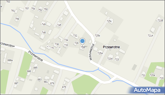 Przewrotne, Przewrotne, 726, mapa Przewrotne