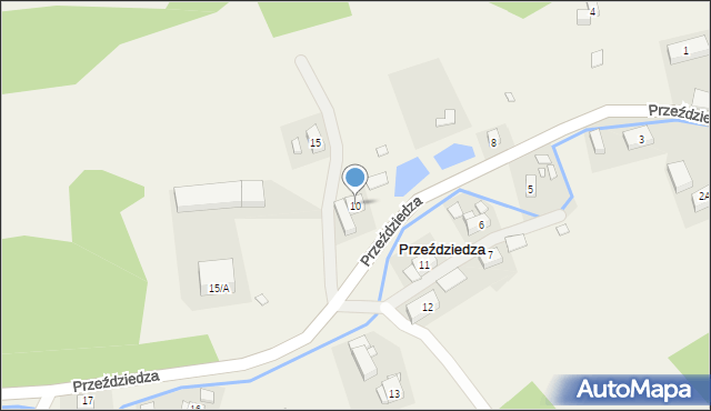 Przeździedza, Przeździedza, 10, mapa Przeździedza