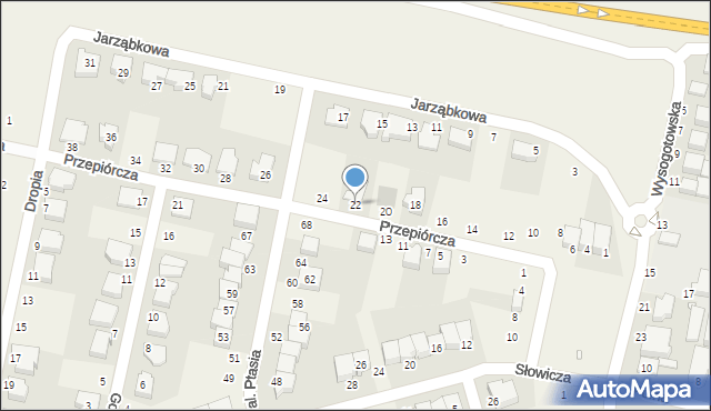 Przeźmierowo, Przepiórcza, 22, mapa Przeźmierowo