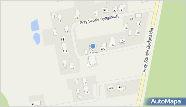 Przy Szosie Bydgoskiej, Przy Szosie Bydgoskiej, 11, mapa Przy Szosie Bydgoskiej