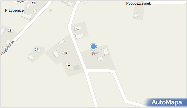 Przybenice, Przybenice, 54, mapa Przybenice