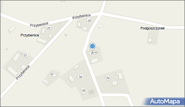 Przybenice, Przybenice, 57, mapa Przybenice