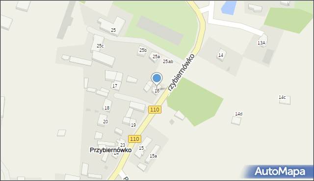Przybiernówko, Przybiernówko, 16, mapa Przybiernówko