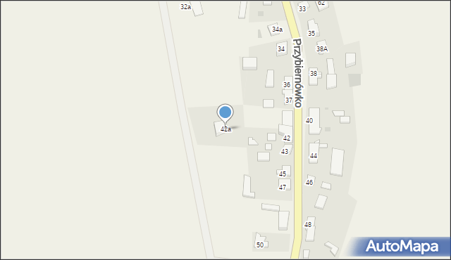 Przybiernówko, Przybiernówko, 42a, mapa Przybiernówko