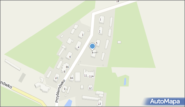 Przybiernówko, Przybiernówko, 7, mapa Przybiernówko