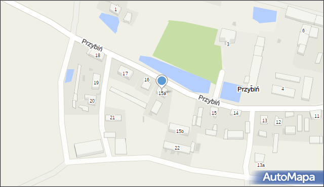 Przybiń, Przybiń, 15a, mapa Przybiń