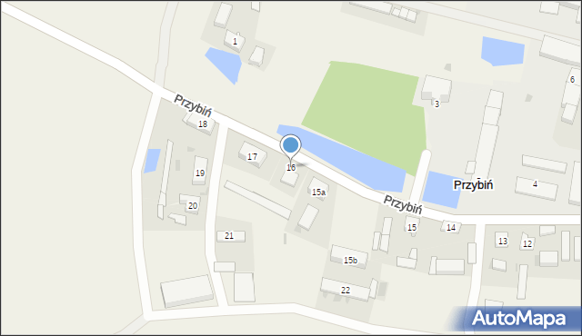 Przybiń, Przybiń, 16, mapa Przybiń