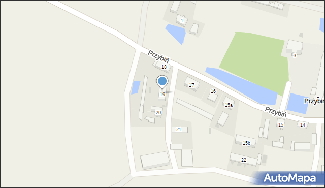 Przybiń, Przybiń, 19, mapa Przybiń