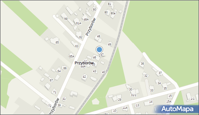Przyborów, Przyborów, 46A, mapa Przyborów