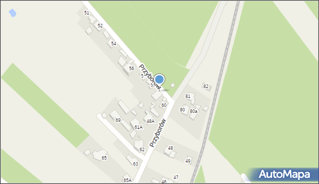 Przyborów, Przyborów, 59, mapa Przyborów