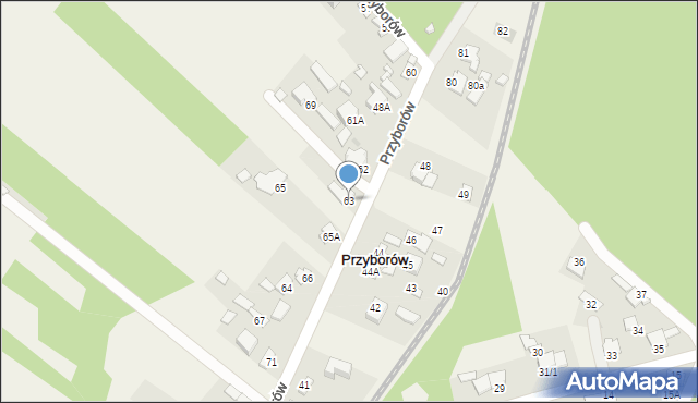 Przyborów, Przyborów, 63, mapa Przyborów