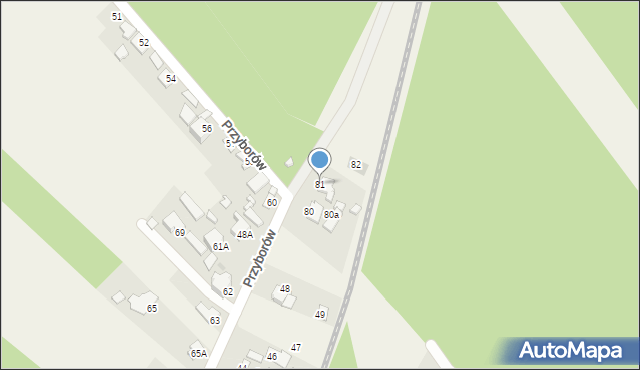 Przyborów, Przyborów, 81, mapa Przyborów