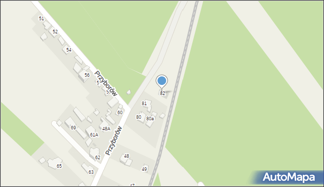 Przyborów, Przyborów, 82, mapa Przyborów