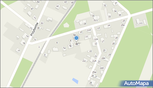 Przyborów, Przyborów, 9B, mapa Przyborów