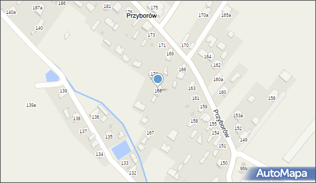 Przyborów, Przyborów, 168, mapa Przyborów
