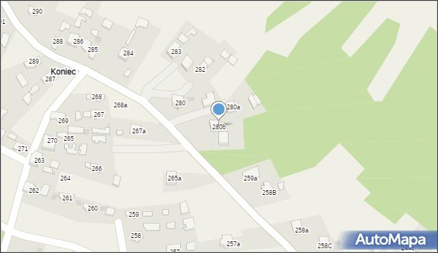 Przyborów, Przyborów, 280b, mapa Przyborów